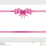 Gift Card With Pink Ribbon And A Bow Stock Vector Intended For Pink Gift Certificate Template