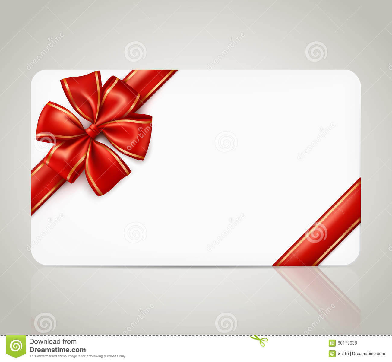 Gift Card With Red Ribbon Bow Stock Vector – Illustration Of For Present Card Template