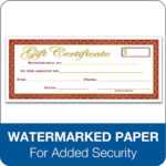 Gift Certificate Book, Single Paper, 25 Numbered Certificates Per Book For Gift Certificate Log Template