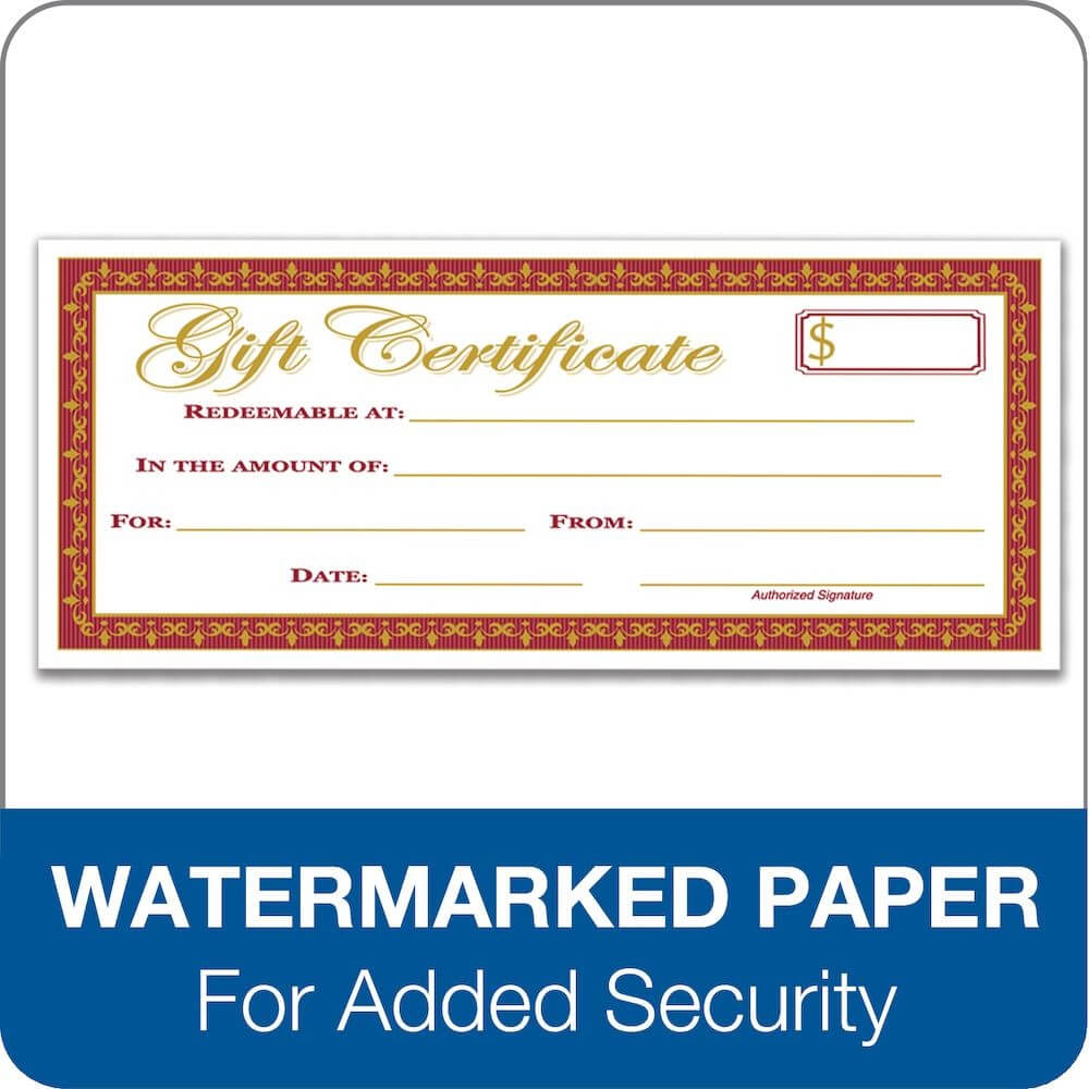 Gift Certificate Book, Single Paper, 25 Numbered Certificates Per Book For Gift Certificate Log Template