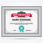 Gift Certificate. First Place Award Sign Icon. Prize For Winner.. With First Place Award Certificate Template