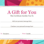 Gift Certificate Intended For Kids Gift Certificate Template