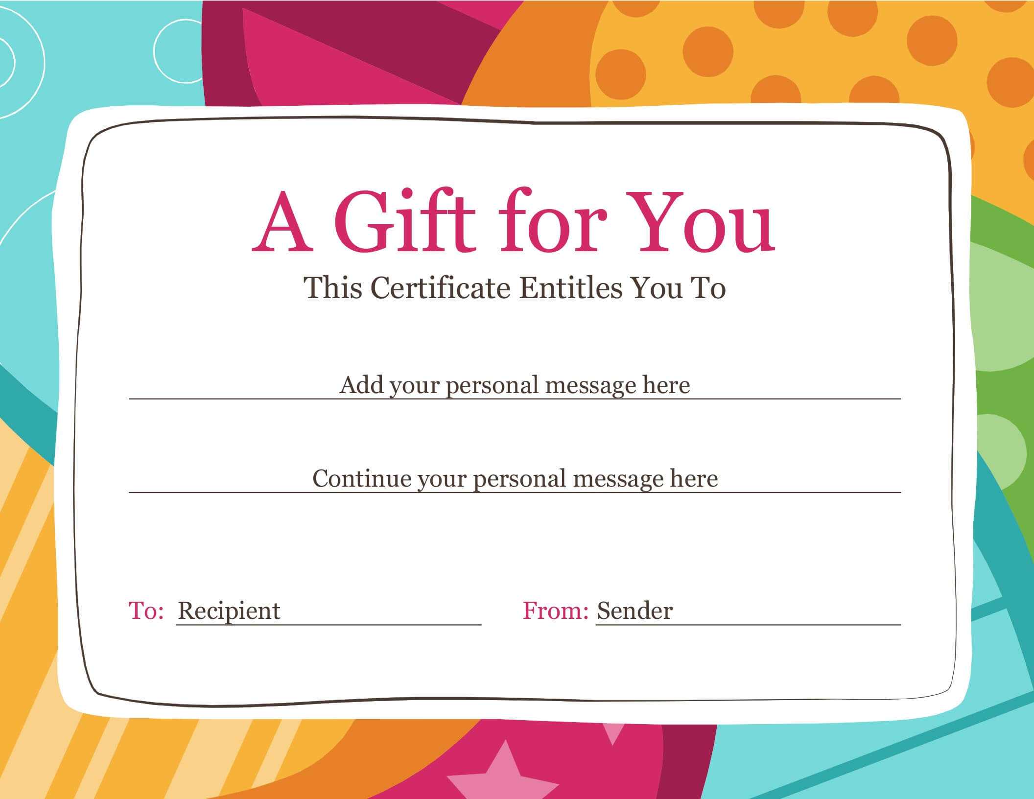 Gift Certificate Intended For Kids Gift Certificate Template