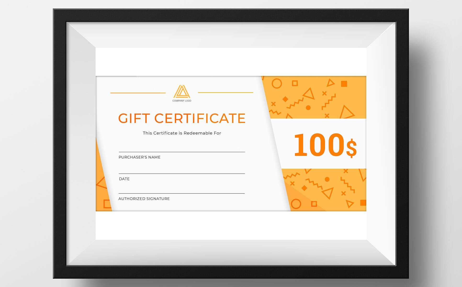 Gift Certificate Template | Design Illustration Art Within Company Gift Certificate Template