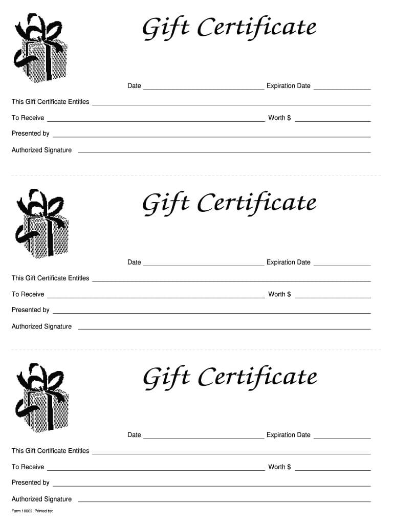Gift Certificate Template Free – Fill Online, Printable With Present Certificate Templates