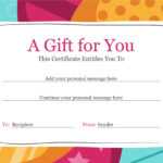 Gift Certificate Throughout Automotive Gift Certificate Template