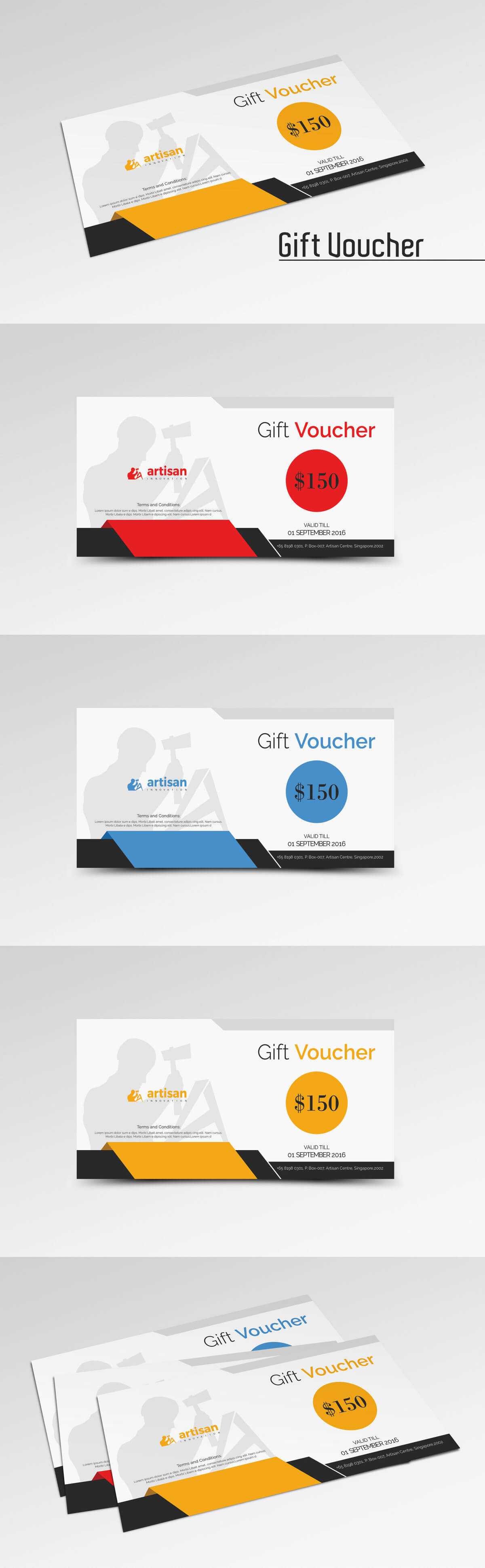 Gift Voucher Template Ai, Eps, Psd | Gift Voucher Templates For Gift Card Template Illustrator