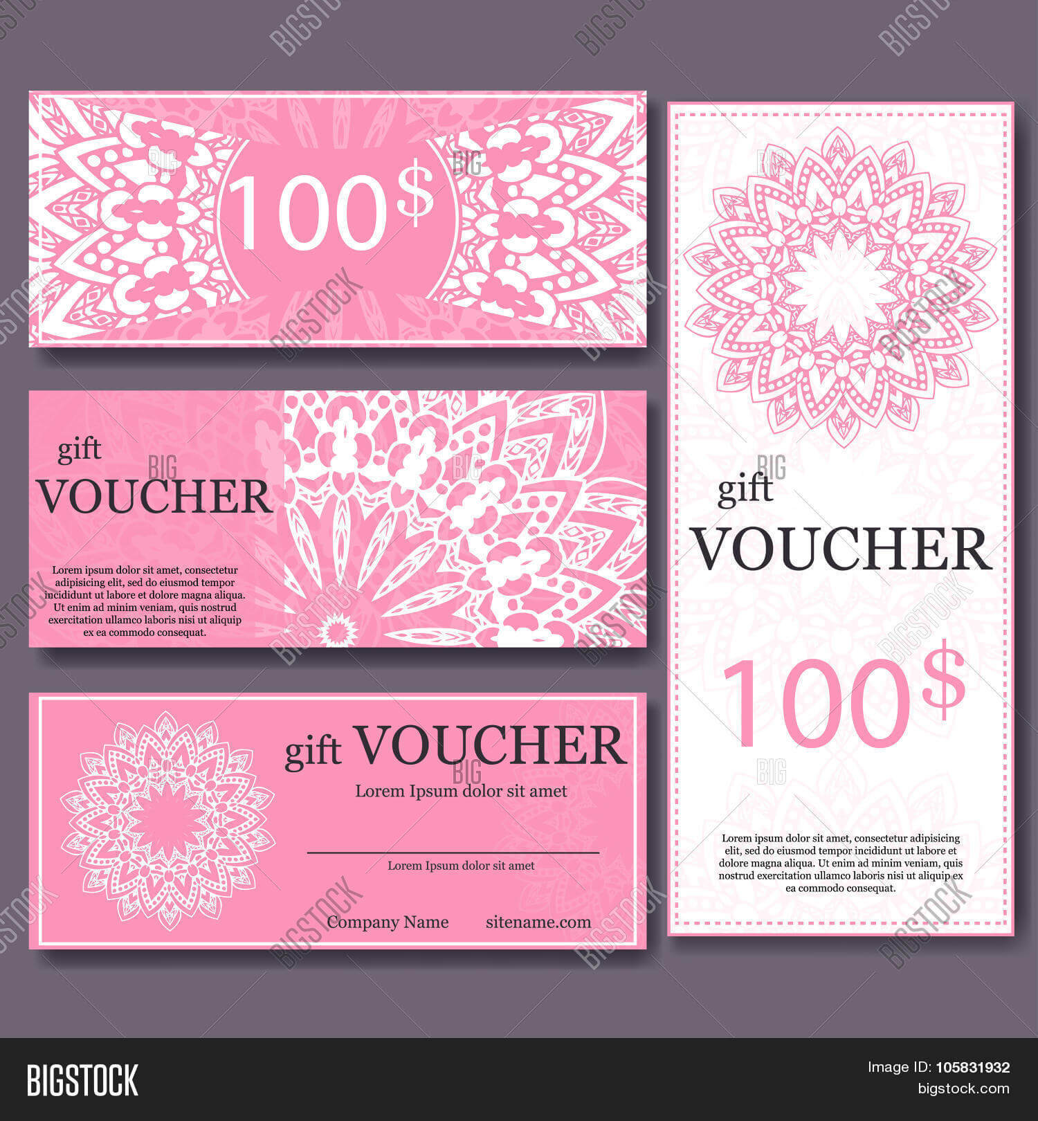 Gift Voucher Template Vector & Photo (Free Trial) | Bigstock With Regard To Magazine Subscription Gift Certificate Template