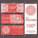 Gift Voucher Template With Mandala. Design Certificate For Sport.. For Yoga Gift Certificate Template Free