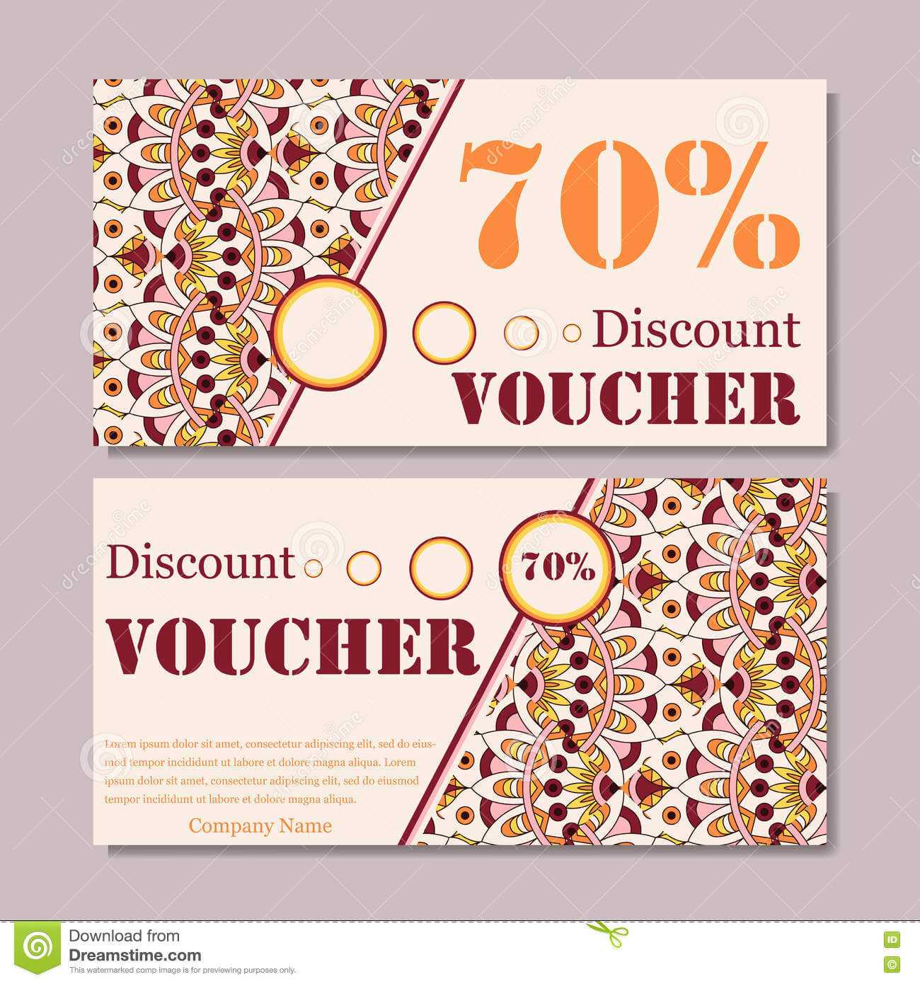 Gift Voucher Template With Mandala. Design Certificate For Throughout Magazine Subscription Gift Certificate Template