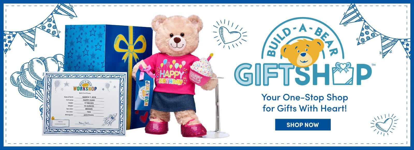 Giftshop Collection | Shop Soft Toy Gifts At Build A Bear® Throughout Build A Bear Birth Certificate Template