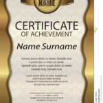 Gold Certificate Of Achievement Or Diploma. Template Intended For Certificate Of Attainment Template