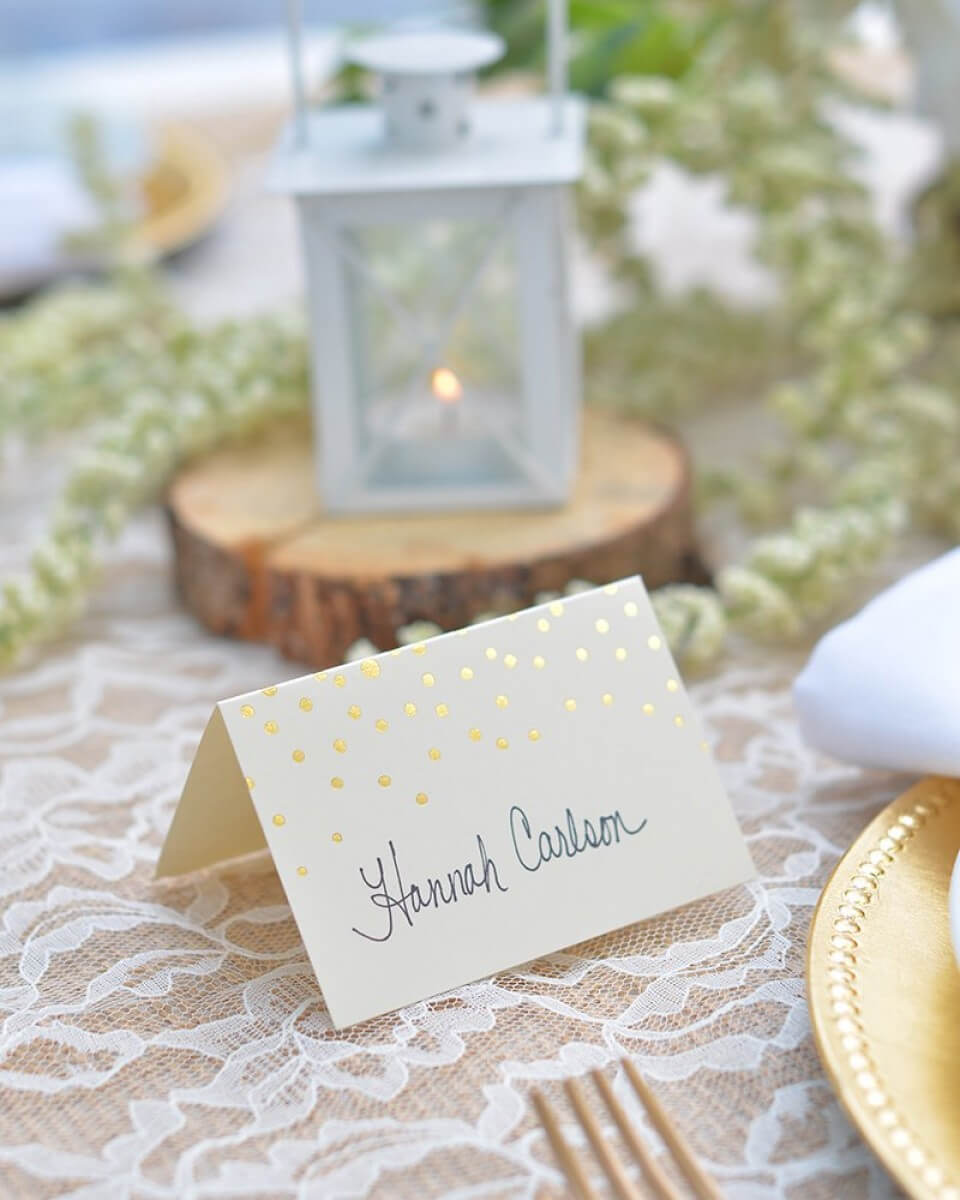 Gold Foil Dots Place Cards Pertaining To Gartner Studios Place Cards Template