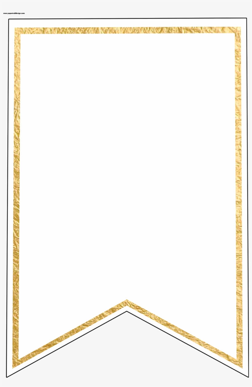 Gold Pennant Banner Blank Template Flag Banner Template Throughout Printable Pennant Banner Template Free