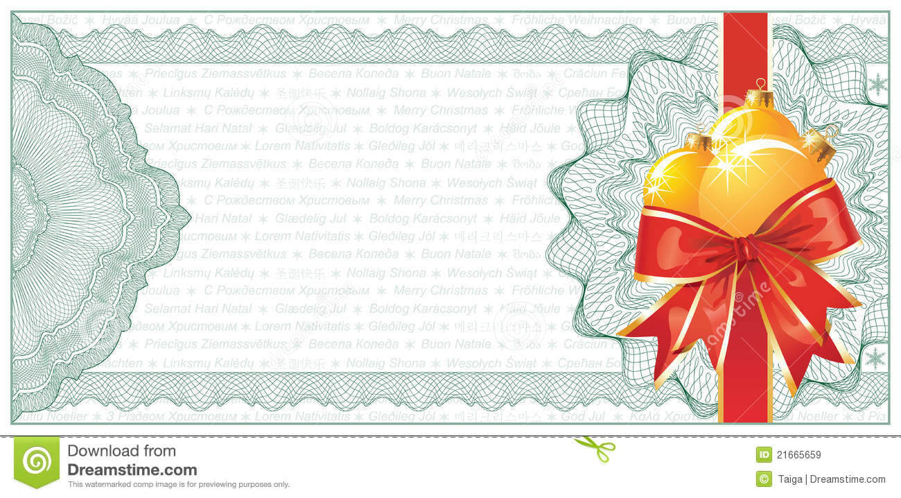 Golden Christmas Gift Certificate Or Discount Stock Vector Pertaining To Free Christmas Gift Certificate Templates