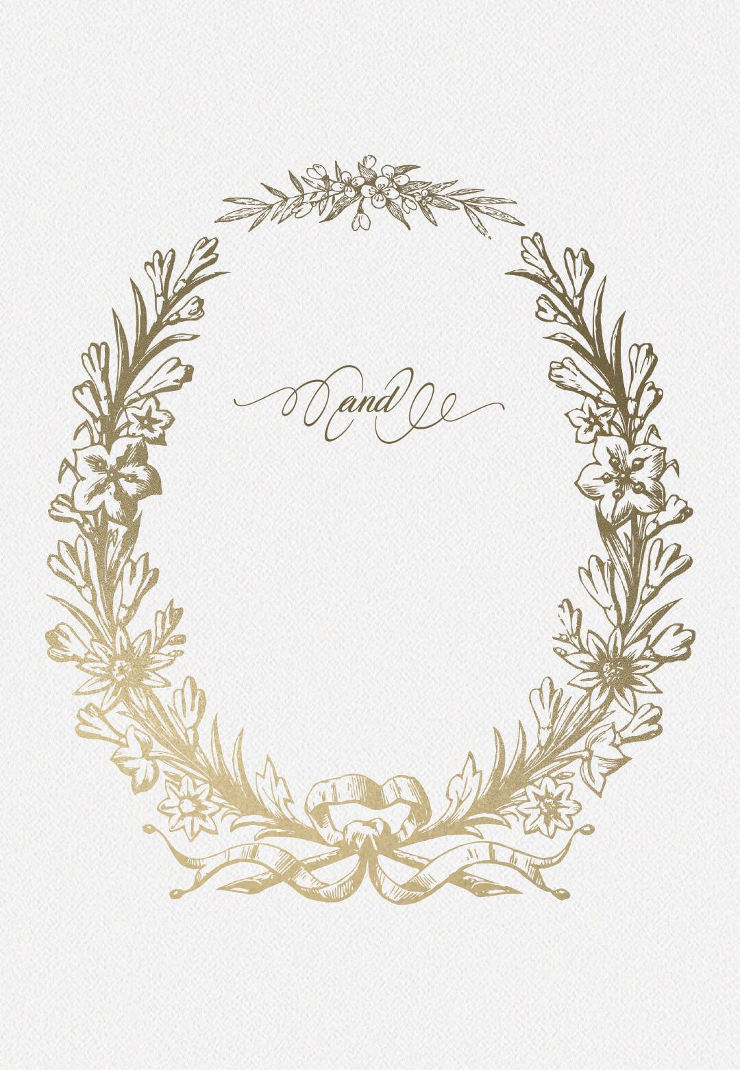 Golden Wreath – Wedding Invitation Template (Free With Regard To Blank Templates For Invitations