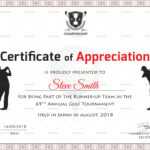 Golf Appreciation Certificate Template For Golf Certificate Templates For Word