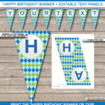 Golf Party Banner Template – Blue & Green Within Free Happy Birthday Banner Templates Download