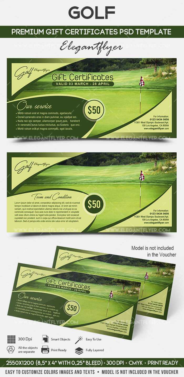 Golf – Premium Gift Certificate Psd Template Within Golf Gift Certificate Template