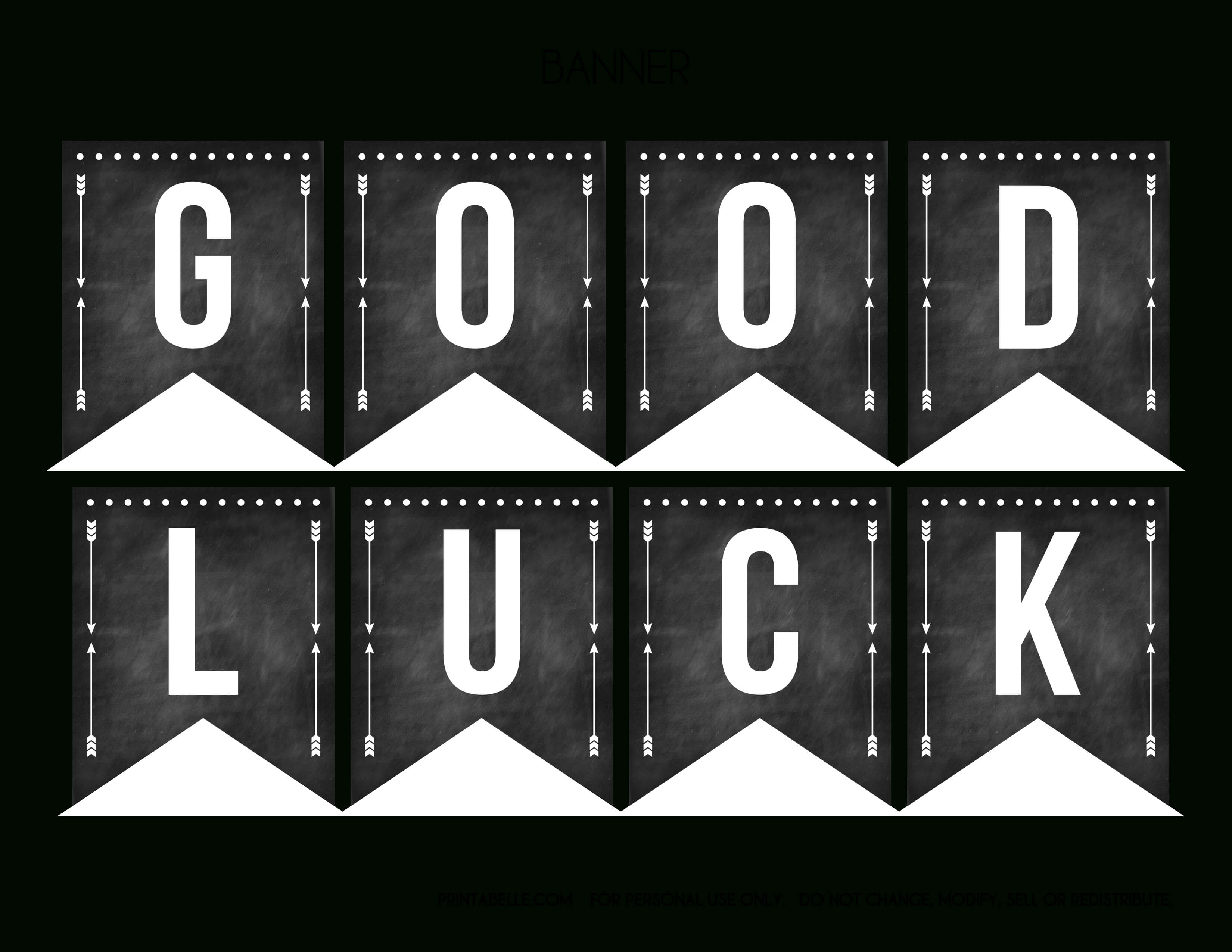 Good Luck Banner Template Best Template Examples | Sweet Pertaining To Good Luck Banner Template