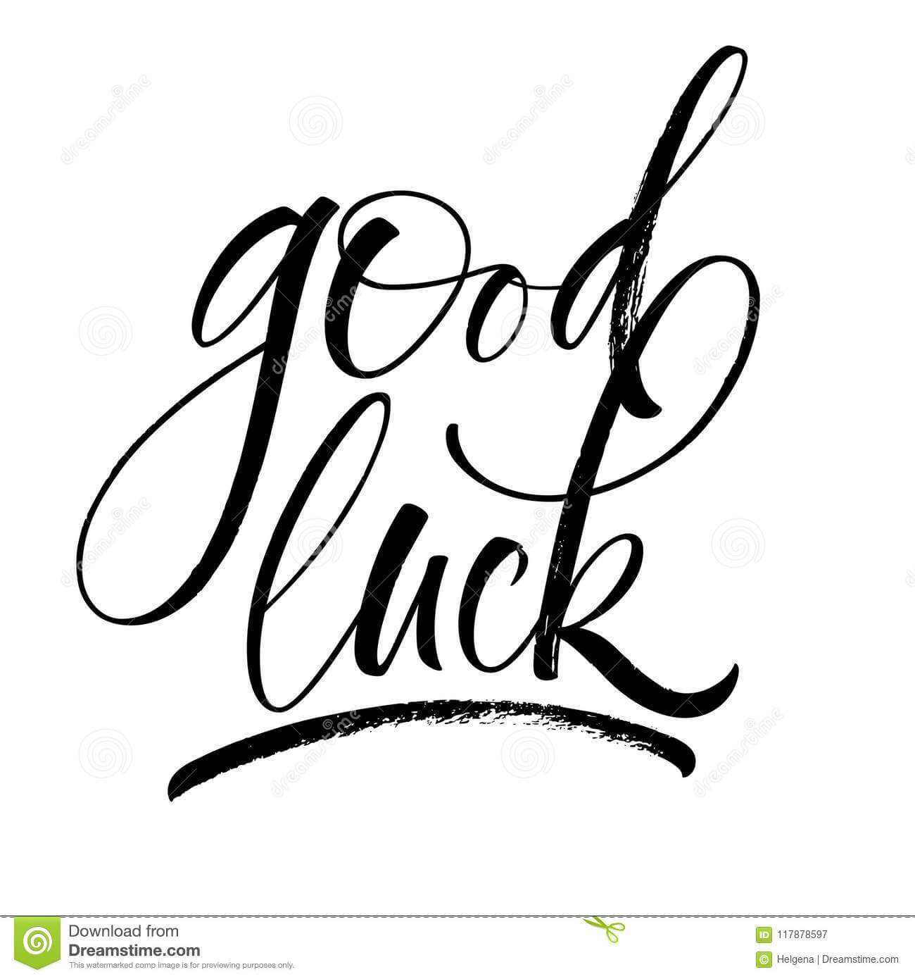 Good Luck Lettering Stock Vector. Illustration Of Goodbye In Good Luck Banner Template