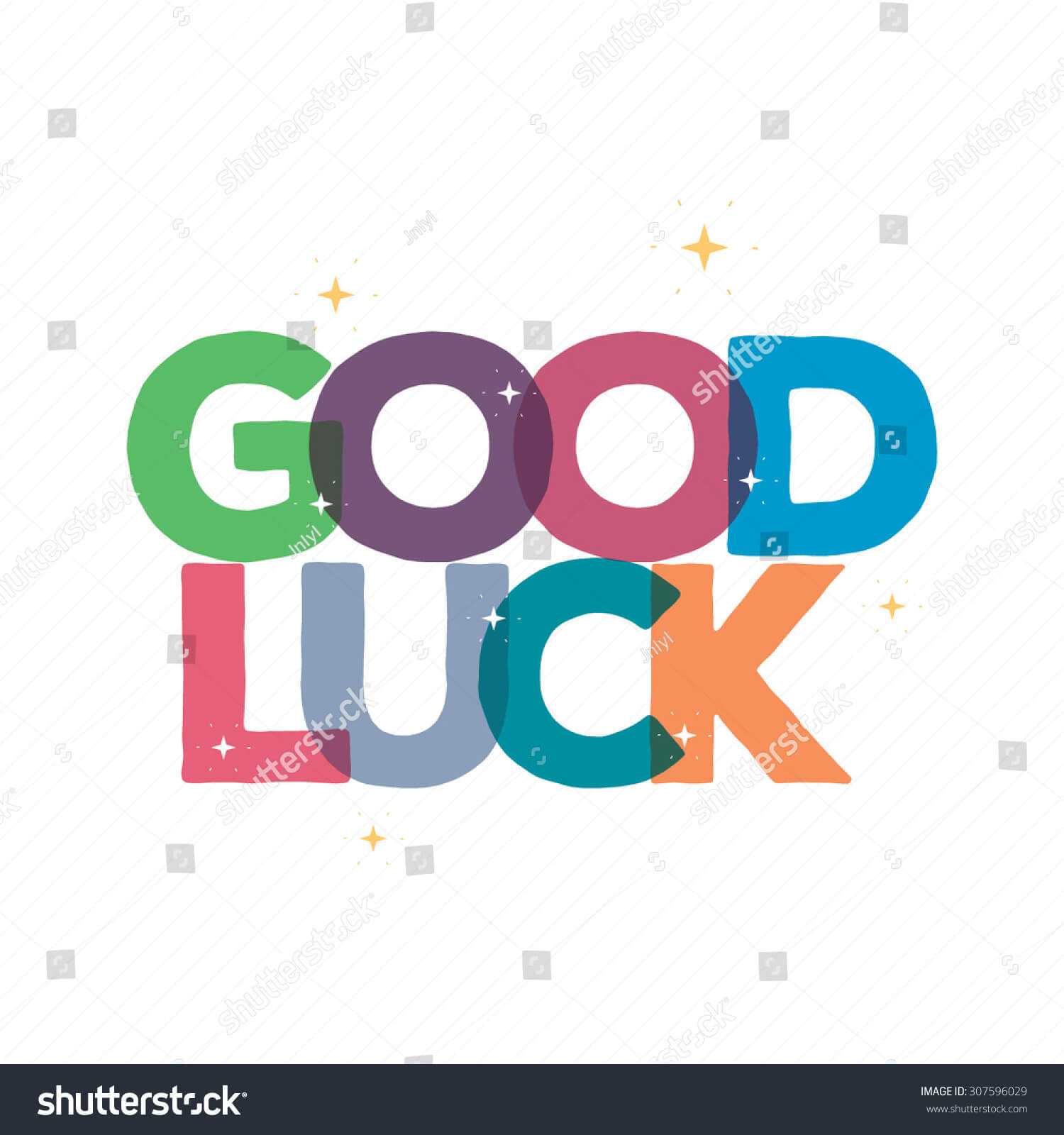 Good Luck Typography Card Designgreeting Card Stock Vector Within Good Luck Card Templates