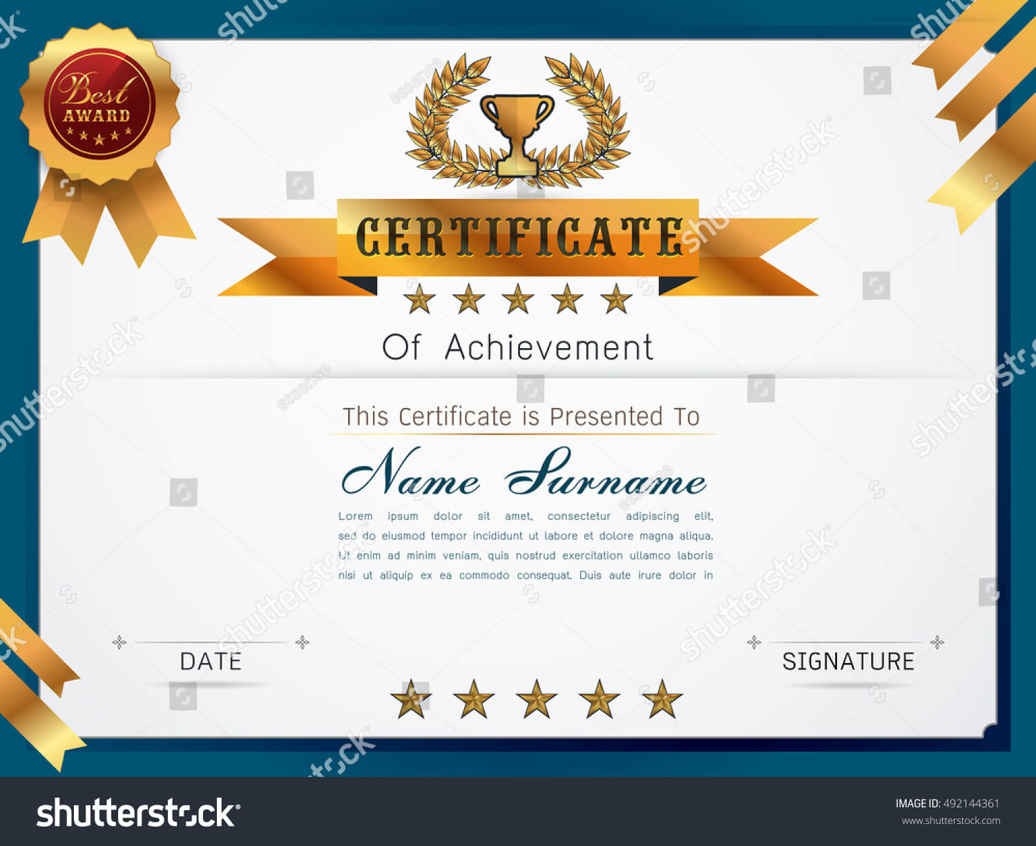 Graceful Certificate Template Luxury Modern Pattern Stock Inside Qualification Certificate Template