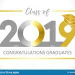 Graduating Class Of 2019 Vector Illustration Stock Vector With Graduation Banner Template