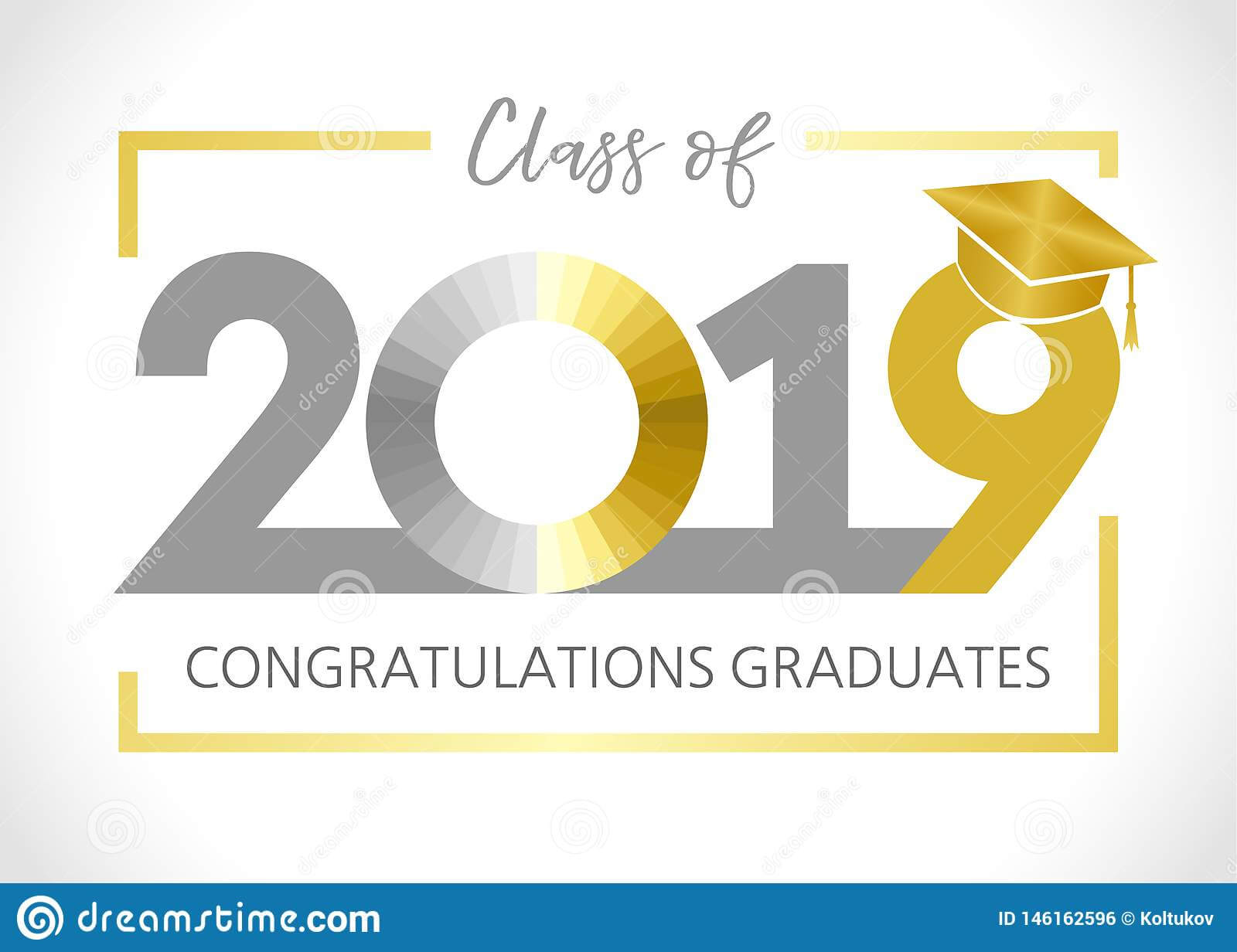 Graduating Class Of 2019 Vector Illustration Stock Vector With Graduation Banner Template