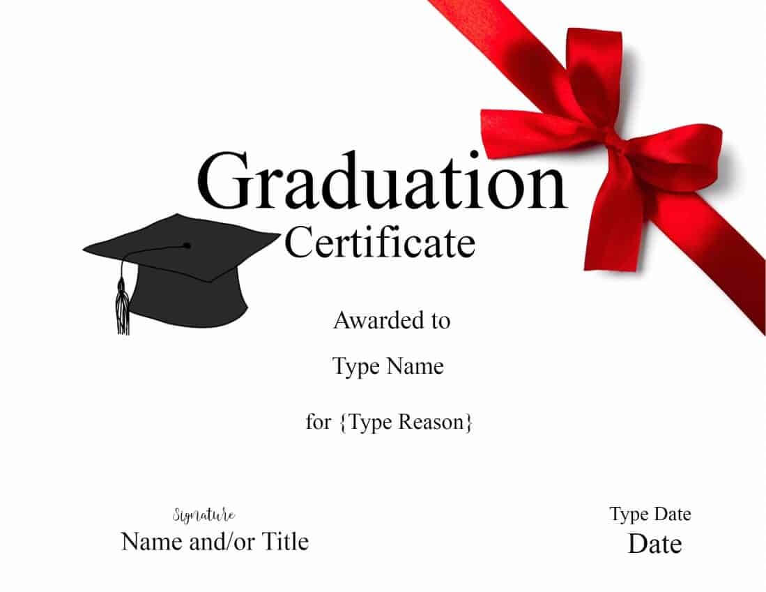Graduation Gift Certificate Template Free Templates Intended For Graduation Gift Certificate Template Free