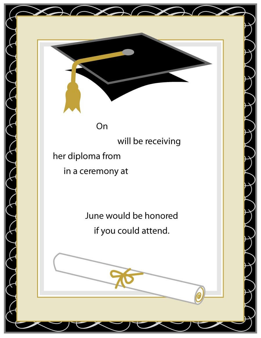 Graduation Invitations: Free Graduation Invitation Cards With Graduation Party Invitation Templates Free Word