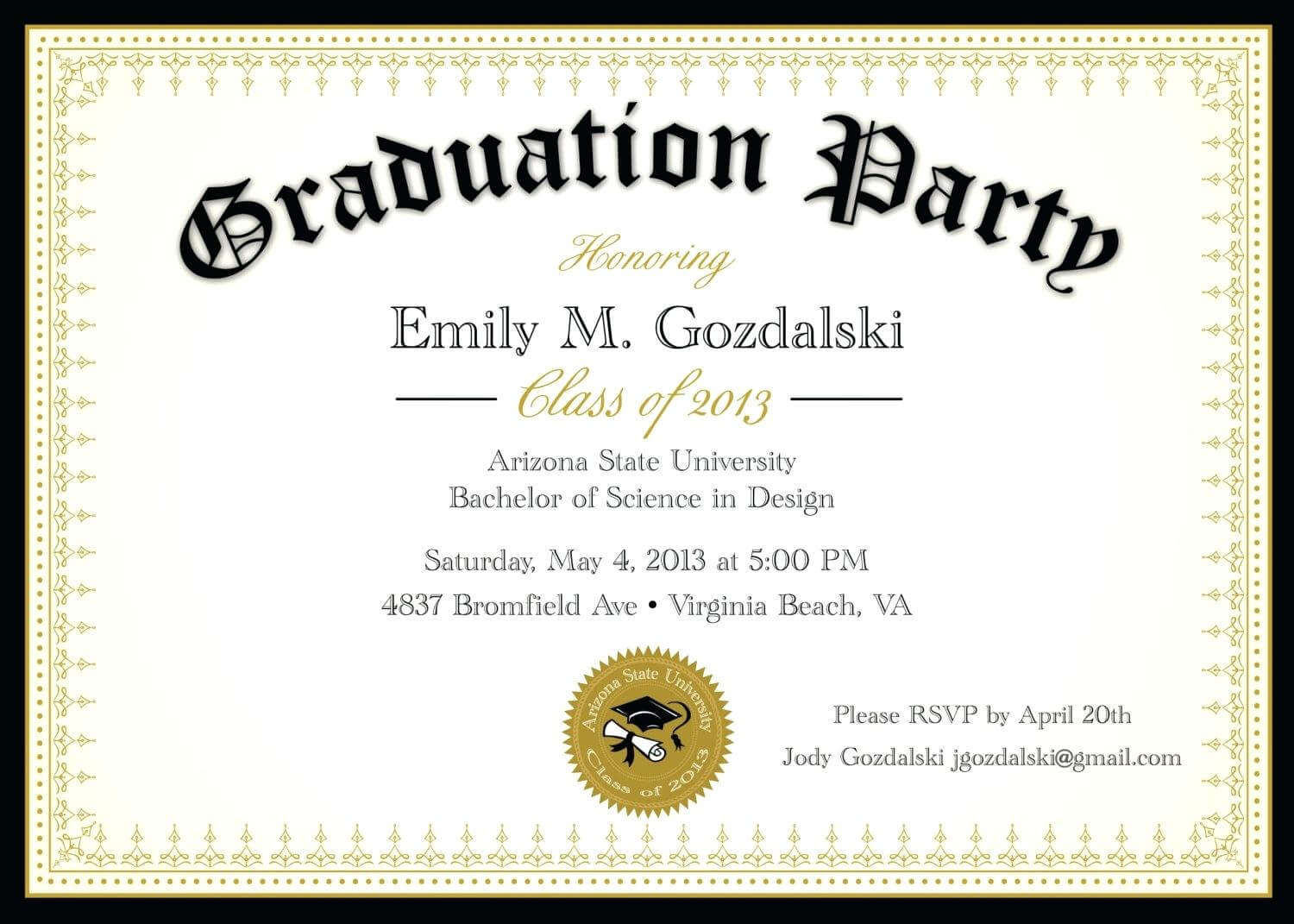 Graduation Party Invitation Templates Free Word Regarding Free Graduation Invitation Templates For Word
