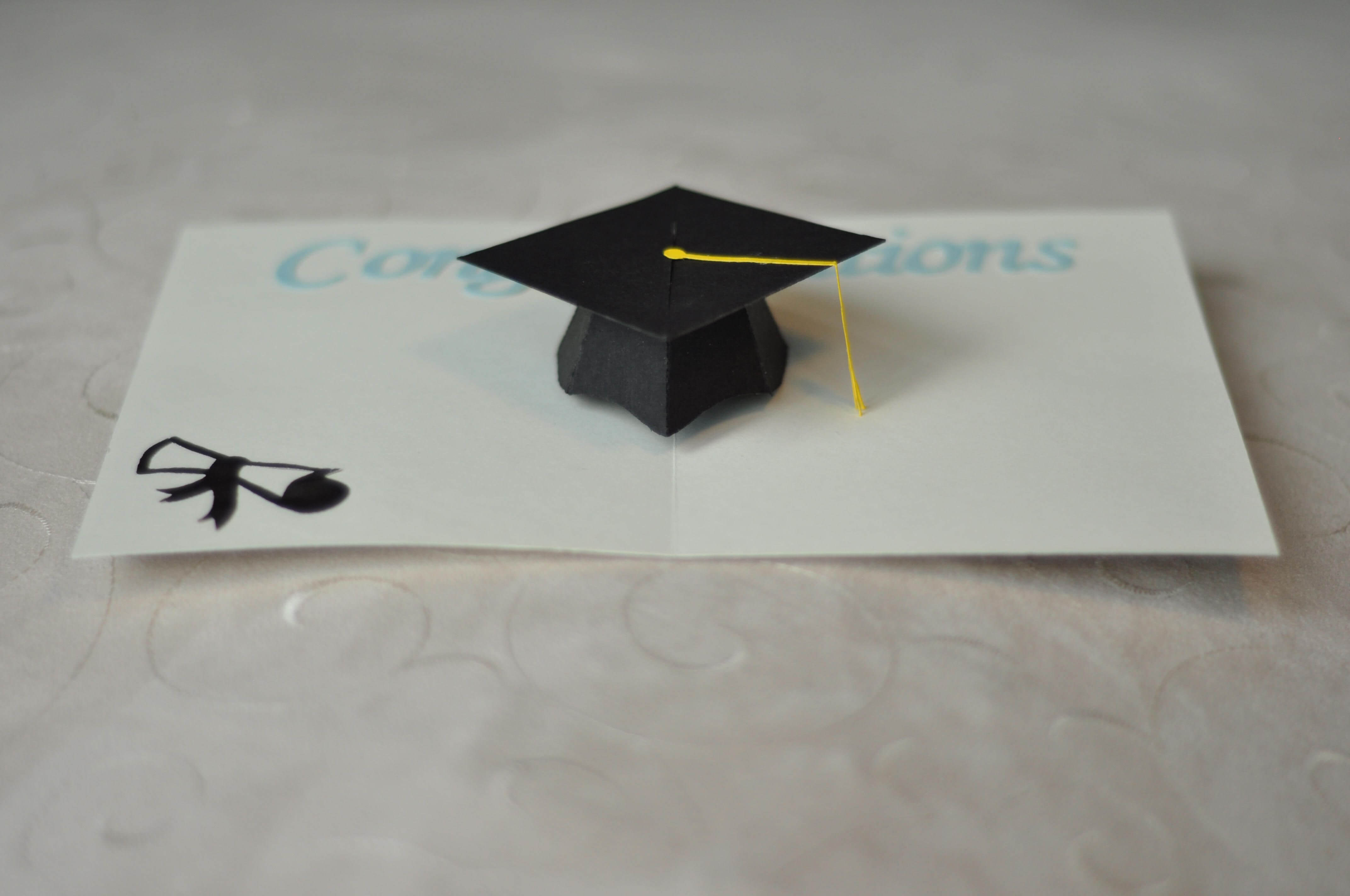 Graduation Pop Up Card: 3D Cap Tutorial | 3 D Pop Up Card Intended For Graduation Pop Up Card Template