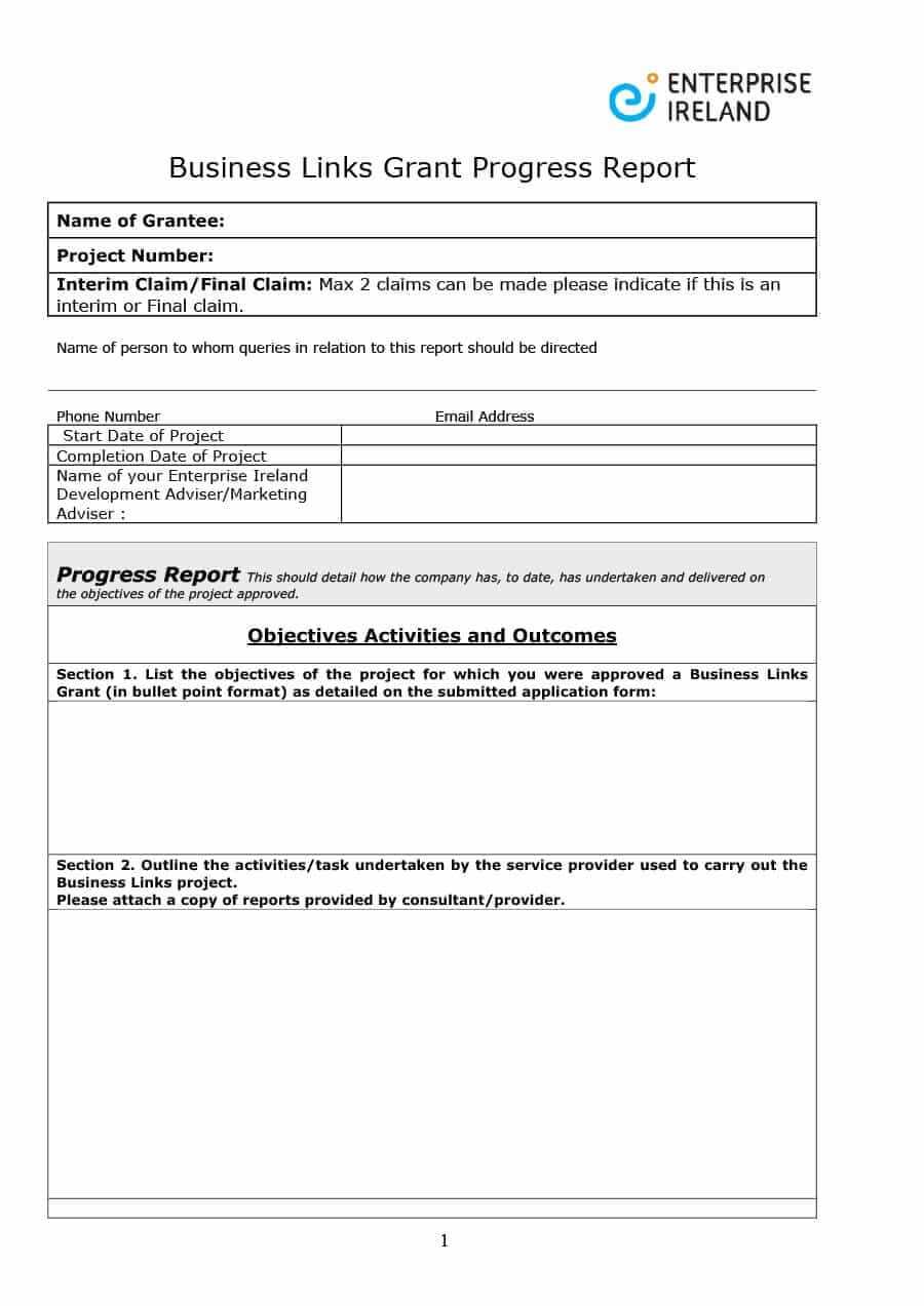 Grant Report Template Expense Progress Samples Nih Final Inside Acquittal Report Template