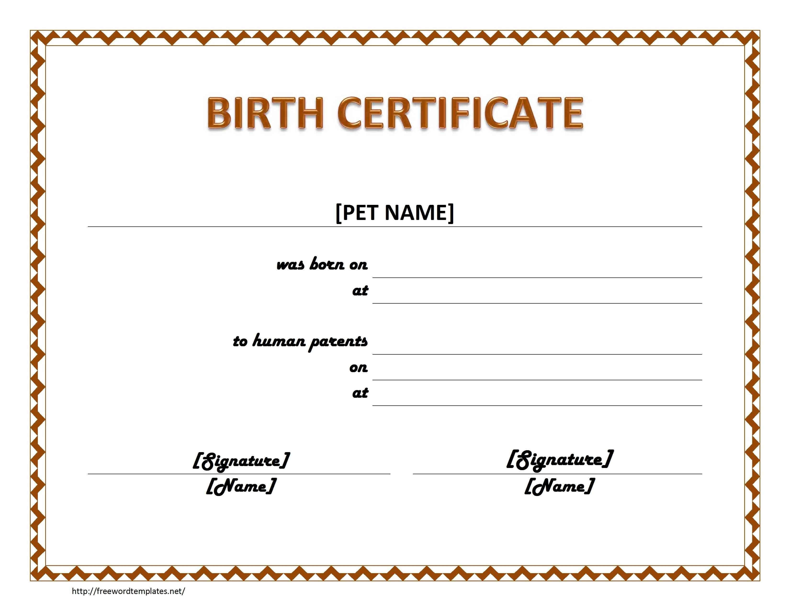 Great For Teddy Bear And Baby Doll Birth Certificates Free With Novelty Birth Certificate Template