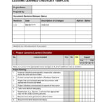 Great Lessons Learnt Template Checklist Prince2 Lessons Regarding Prince2 Lessons Learned Report Template