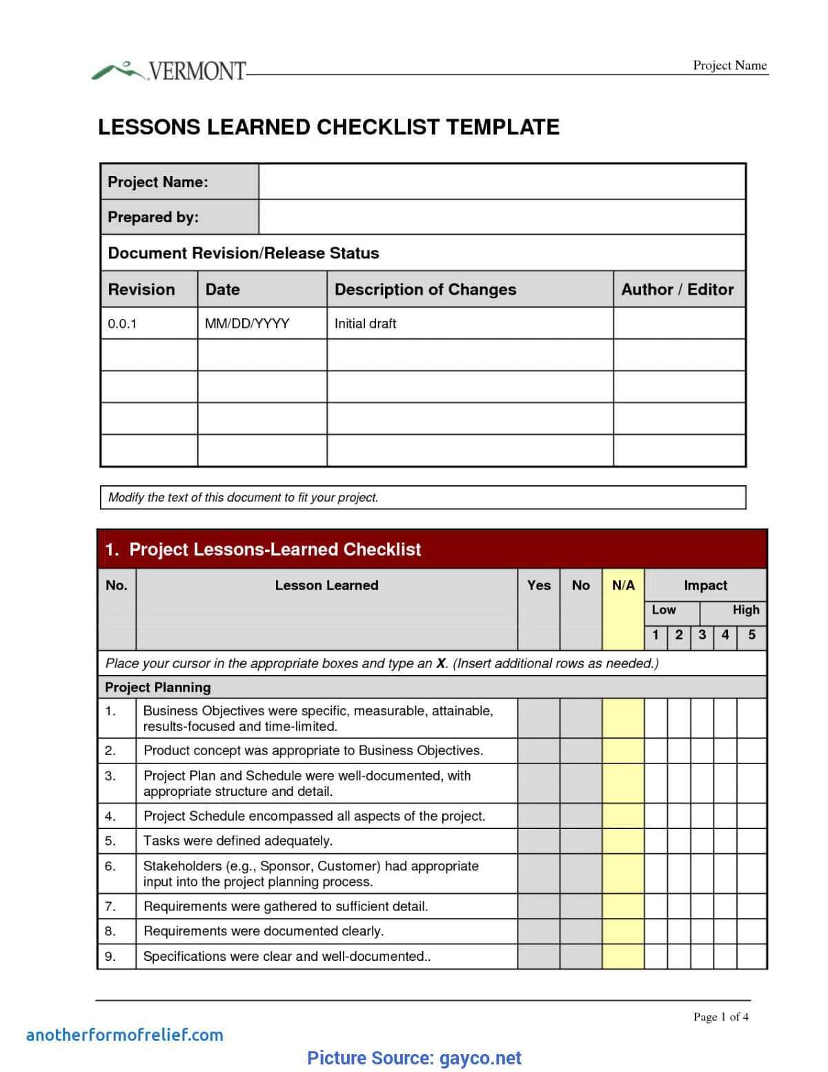 Great Lessons Learnt Template Checklist Prince2 Lessons Regarding Prince2 Lessons Learned Report Template