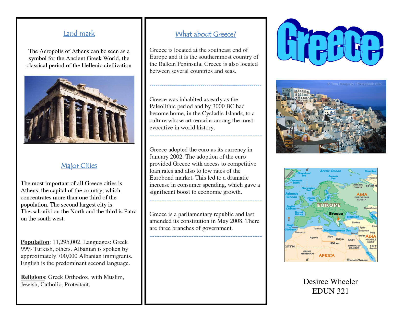 Greece Travel Brochure/kids Writing Project | Europe Unit In Travel Brochure Template Ks2