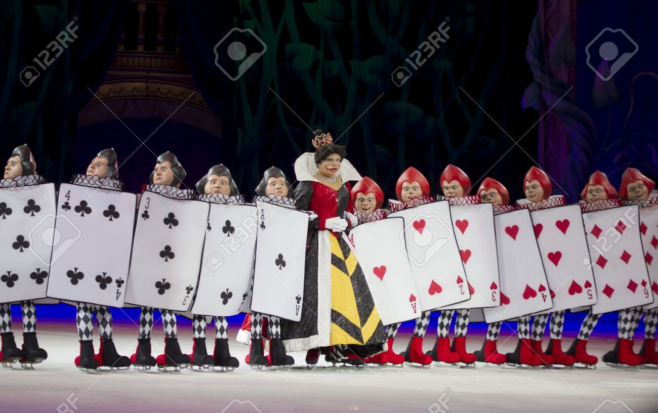 Green Bay, Wi – March 10: Queen Of Hearts And Card Soldiers.. Inside Alice In Wonderland Card Soldiers Template