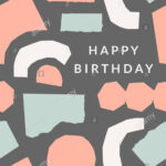 Greeting Card Template With Torn Paper Pieces In Pastel Inside Birthday Card Collage Template