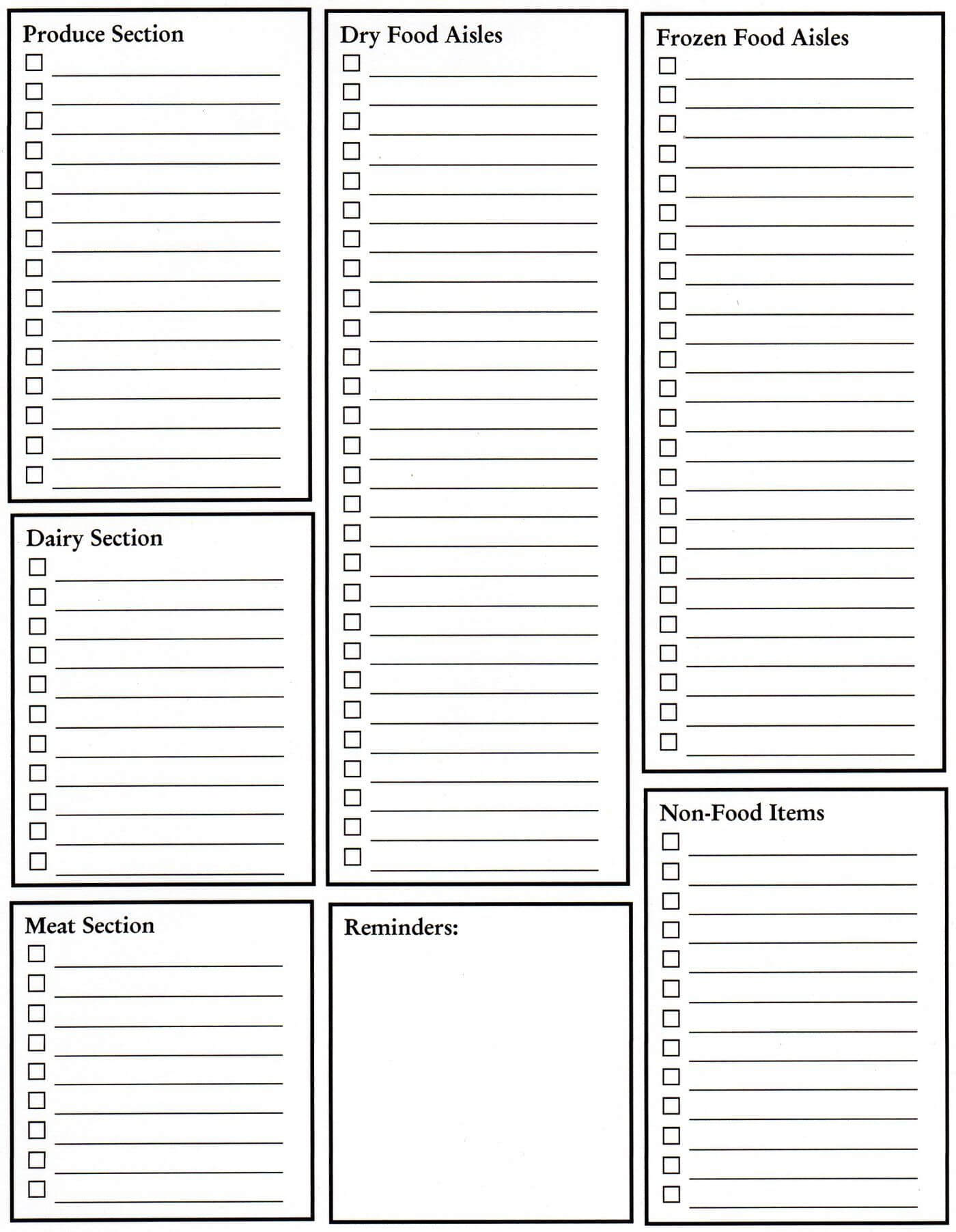 Grocery List Blank Template Great Idea, Need To Keep On Regarding Blank Grocery Shopping List Template