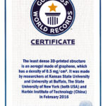Guinness World Records ™ Names Engineer's Graphene Aerogel For Guinness World Record Certificate Template