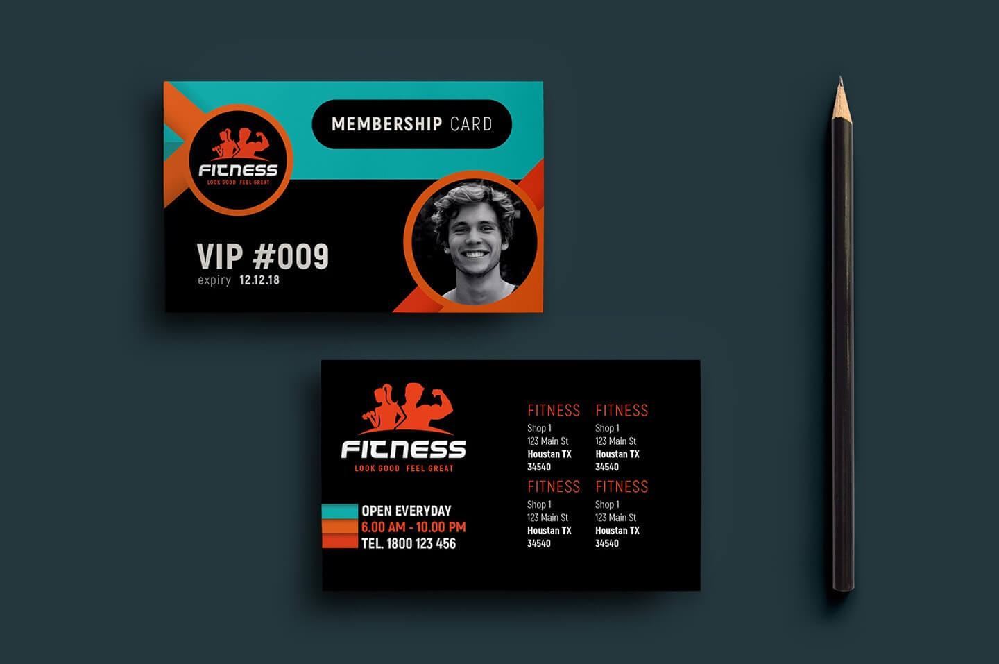 Gym Fitness Membership Card Template In Psd Ai Vector Within Gym Membership Card Template