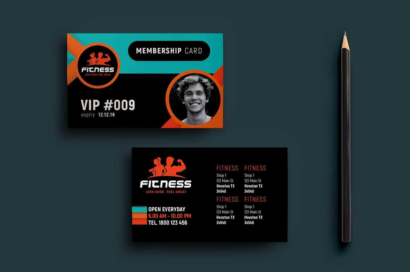 Gym Fitness Membership Card Template In Psd Ai Vector Within Gym Membership Card Template