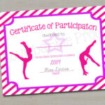 Gymnastics Award Certificate, Dance Award – Printable Digital File 8.5" X  11" In Gymnastics Certificate Template