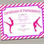 Gymnastics Award Certificate, Dance Award – Printable Digital File 8.5" X  11" Pertaining To Dance Certificate Template