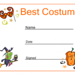 Halloween Best Costume Certificate Haunts & Hoots Halloween Pertaining To Halloween Costume Certificate Template