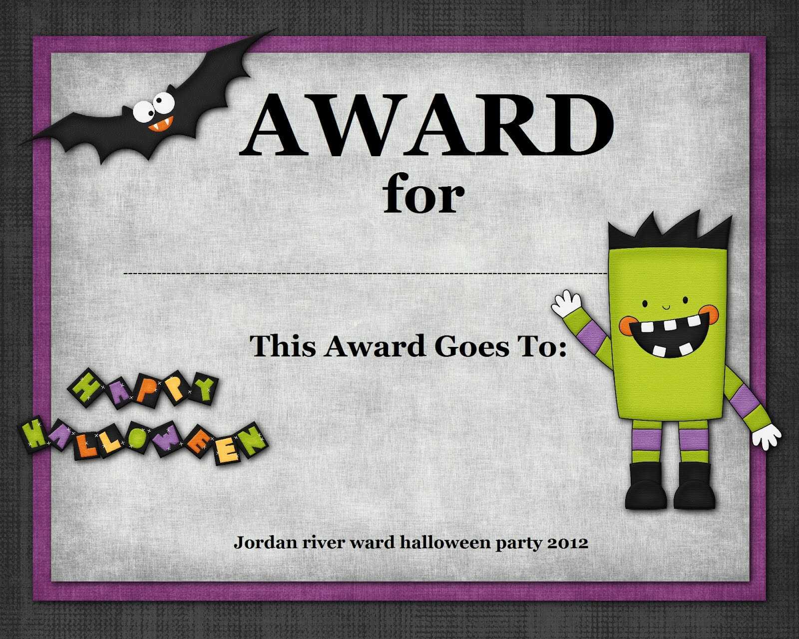 Halloween Certificate Template Word In Halloween Certificate Template