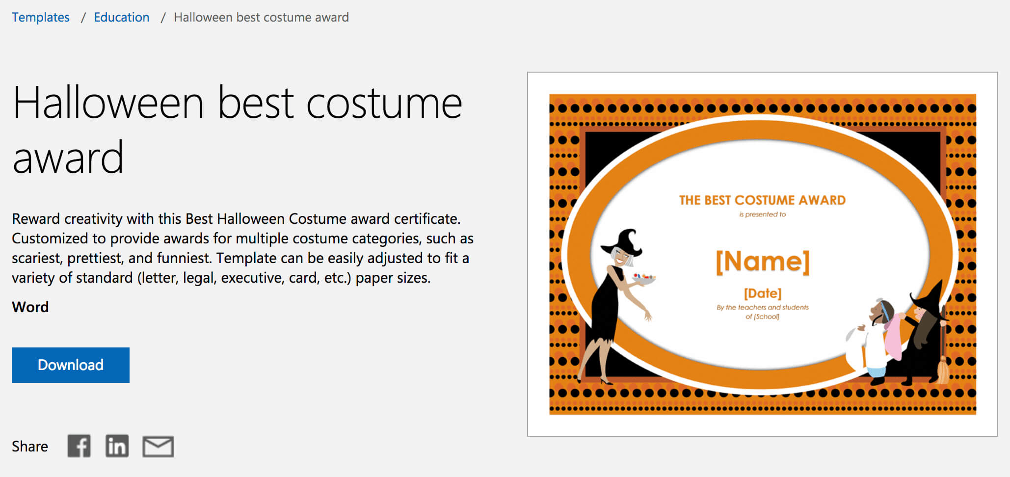 Halloween Certificate Template Word With Regard To Halloween Costume Certificate Template