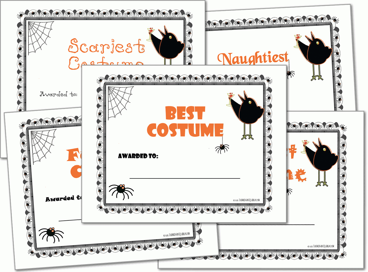 Halloween Costume Award Certificates, Halloween Printables For Halloween Costume Certificate Template